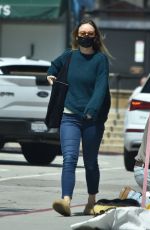 OLIVIA WILDE Wearing a Black Face Mask Out in Los Angeles 04/03/2020