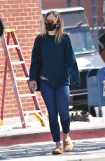 OLIVIA WILDE Wearing a Black Face Mask Out in Los Angeles 04/03/2020