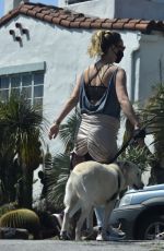 OLIVIA WILDE Wearing Bandana Mask Out with Her Dog in Los Feliz 04/11/2020