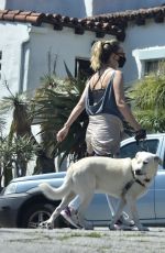 OLIVIA WILDE Wearing Bandana Mask Out with Her Dog in Los Feliz 04/11/2020