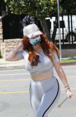 PHOEBE PRICE in Leggings Wearing Mask Out in Los Angeles 04/01/2020