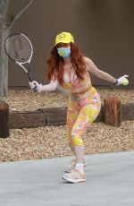 PHOEBE PRICE Out Playing Tennis in Los Angeles 04/19/2020