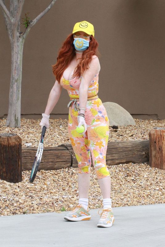 PHOEBE PRICE Out Playing Tennis in Los Angeles 04/19/2020
