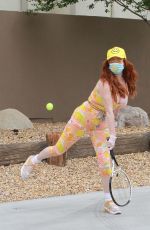 PHOEBE PRICE Out Playing Tennis in Los Angeles 04/19/2020