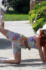 PHOEBE PRICE Playing with Hula Hoops Out in Los Angeles 04/13/2020
