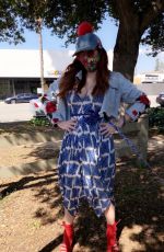 PHOEBE PRICE Shows off New Custom Mask Out in Los Angeles 04/14/2020