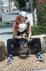 PHOEBE PRICE Wearing a Mask Out with Her Dog in Los Angeles 04/05/2020