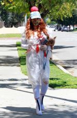 PHOEBE PRICE Wearing a Trash Bag Out in Los Angeles 04/15/2020