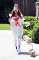 PHOEBE PRICE Wearing a Trash Bag Out in Los Angeles 04/15/2020