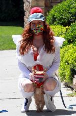 PHOEBE PRICE Wearing a Trash Bag Out in Los Angeles 04/15/2020