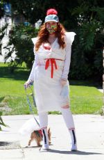 PHOEBE PRICE Wearing a Trash Bag Out in Los Angeles 04/15/2020