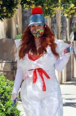 PHOEBE PRICE Wearing a Trash Bag Out in Los Angeles 04/15/2020