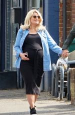 Pregant DANIELLE ARMSTRONG and Tom Edney Out in Essex 04/17/2020