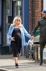 Pregant DANIELLE ARMSTRONG and Tom Edney Out in Essex 04/17/2020