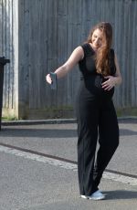Pregnant CHLOE GOODMAN Out and About in Hove 04/07/2020