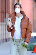 Pregnant HILARY RHODA Wearing Mask Out with Sean Avery in New York 04/07/2020