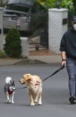 Pregnant SOPHIE TURNER and Joe Jonas Out with Their Dogs in Los Angeles 04/18/2020