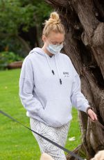 Pregnant SOPHIE TURNER and Joe Jonas Out with Their Dogs in Los Angeles 04/18/2020