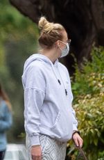 Pregnant SOPHIE TURNER and Joe Jonas Out with Their Dogs in Los Angeles 04/18/2020