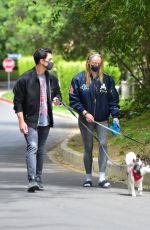 Pregnant SOPHIE TURNER and Joe Jonas Out with Their Dogs in Los Angeles 04/21/2020