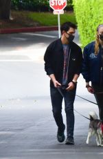 Pregnant SOPHIE TURNER and Joe Jonas Out with Their Dogs in Los Angeles 04/21/2020