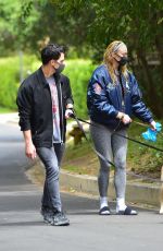 Pregnant SOPHIE TURNER and Joe Jonas Out with Their Dogs in Los Angeles 04/21/2020