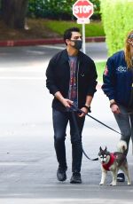 Pregnant SOPHIE TURNER and Joe Jonas Out with Their Dogs in Los Angeles 04/21/2020