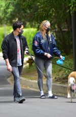 Pregnant SOPHIE TURNER and Joe Jonas Out with Their Dogs in Los Angeles 04/21/2020