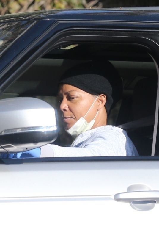 QUEEN LATIFAH Driving Out in Hollywood 04/13/2020