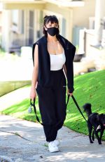 REBECCA BLACK Wearing Mask Out with Her Dog in Orange County 04/23/2020