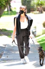 REBECCA BLACK Wearing Mask Out with Her Dog in Orange County 04/23/2020