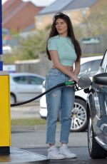 REBECCA GORMLEY in Denim at a Gas Station in Newcastle 04/07/2020