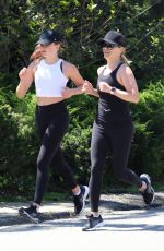 REESE WITHERSPOON and AVA PHILLIPPE Out Jogging in Brentwood 04/11/2020