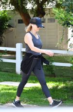 REESE WITHERSPOON Out Jogging in Brentwood 04/02/2020