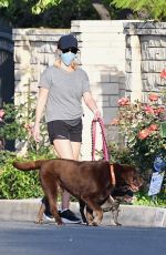 REESE WITHERSPOON Out with Her Dog in Brentwood 04/27/2020