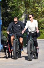 ROBIN WRIGHT and Clement Giraudet Out Riding Bikes with Their Dog in Pacific Palisades 04/21/2020