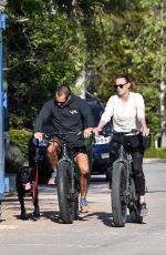 ROBIN WRIGHT and Clement Giraudet Out Riding Bikes with Their Dog in Pacific Palisades 04/21/2020