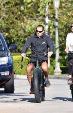 ROBIN WRIGHT and Clement Giraudet Out Riding Bikes with Their Dog in Pacific Palisades 04/21/2020