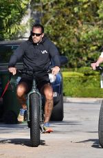 ROBIN WRIGHT and Clement Giraudet Out Riding Bikes with Their Dog in Pacific Palisades 04/21/2020