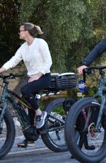 ROBIN WRIGHT and Clement Giraudet Out Riding Bikes with Their Dog in Pacific Palisades 04/21/2020