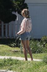 ROBIN WRIGHT in Denim Shorts Outside Her Home in Venice Beach 04/15/2020
