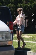 ROBIN WRIGHT in Denim Shorts Outside Her Home in Venice Beach 04/15/2020