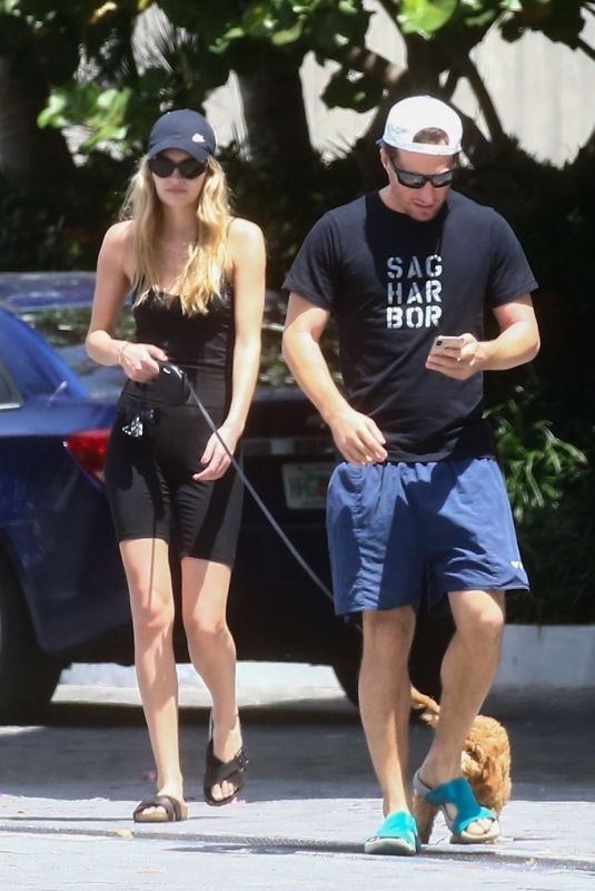 ROOSMARIJN DE KOK and Jamison Ernest Out with Her Dog in Miami 03/31/2020