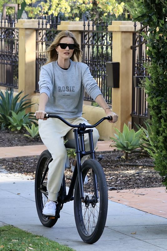 ROSIE HUNTINGTON WHITELEY Out Riding Bike in Los Angeles 04/01/2020