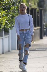 ROXY HORNER in Ripped Denim Out in London 04/23/2020