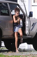SARAH HYLAND in Deniim Shorts Out in Los Angeles 04/28/2020
