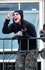 SARAH SILVERMAN at Her Balcony in New York 04/27/2020