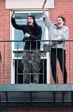 SARAH SILVERMAN at Her Balcony in New York 04/27/2020