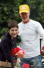 SELMA BLAIR Smells the Roses Outside Her Home 04/18/2020