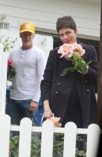 SELMA BLAIR Smells the Roses Outside Her Home 04/18/2020
